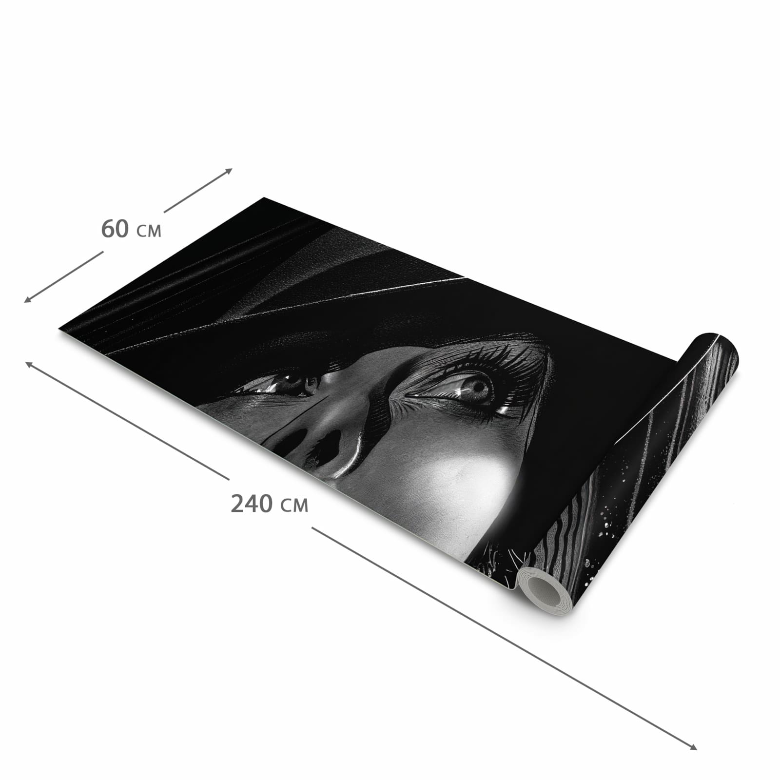 Bodenschonender Bodenläufer Teppich mit Motiv Schattenporträt in der Grösse 80x200 cm