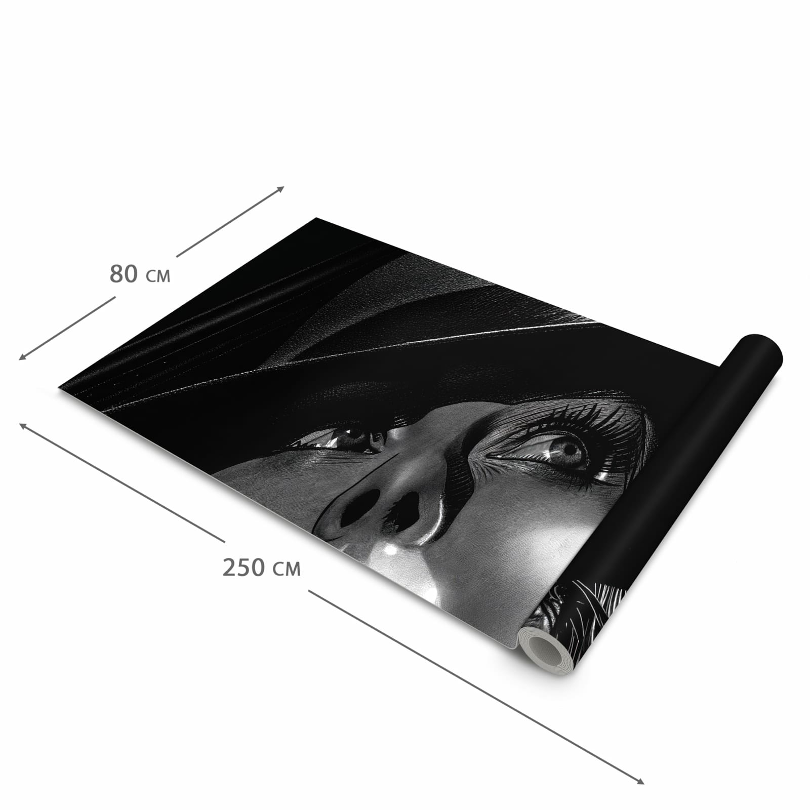 Küchenteppich mit Motiv Schattenporträt in der Grösse 80x200 cm zum sicheren Aufbewahren