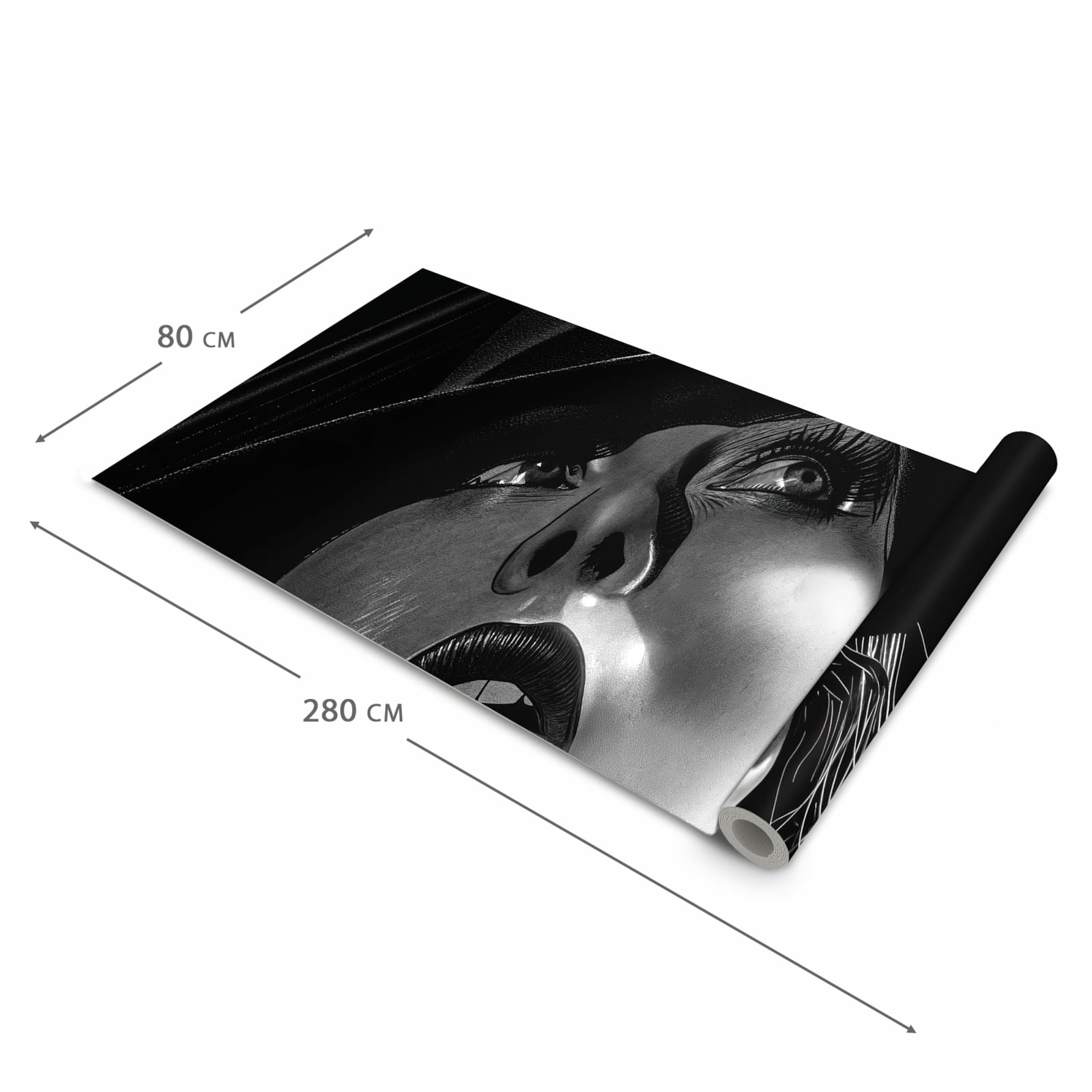 Zeitsparender waschbarer Küchenteppich mit Motiv Schattenporträt in der Grösse 80x200 cm