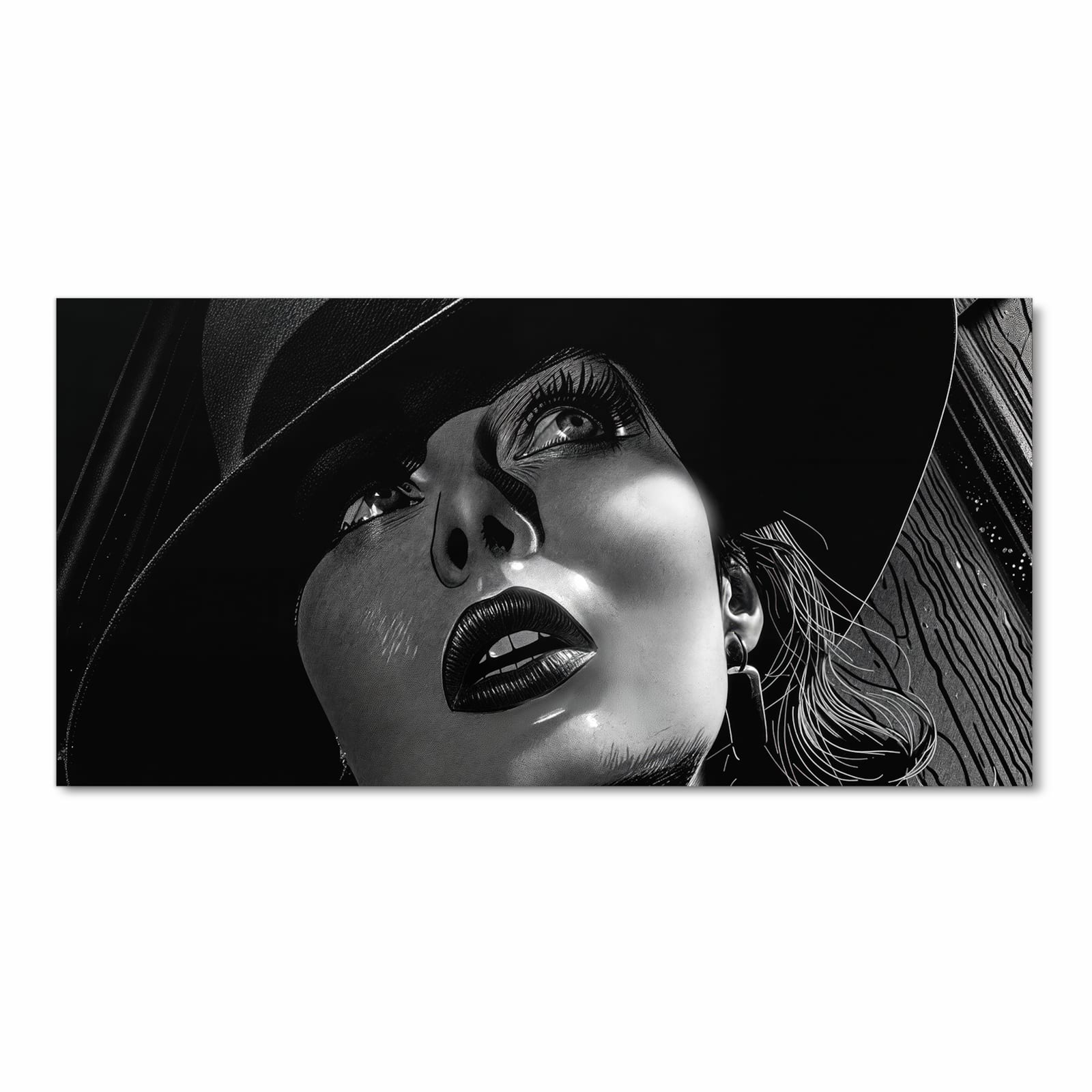 Rutschfester Läufer mit Motiv Schattenporträt in Frontansicht für sicheren Stand