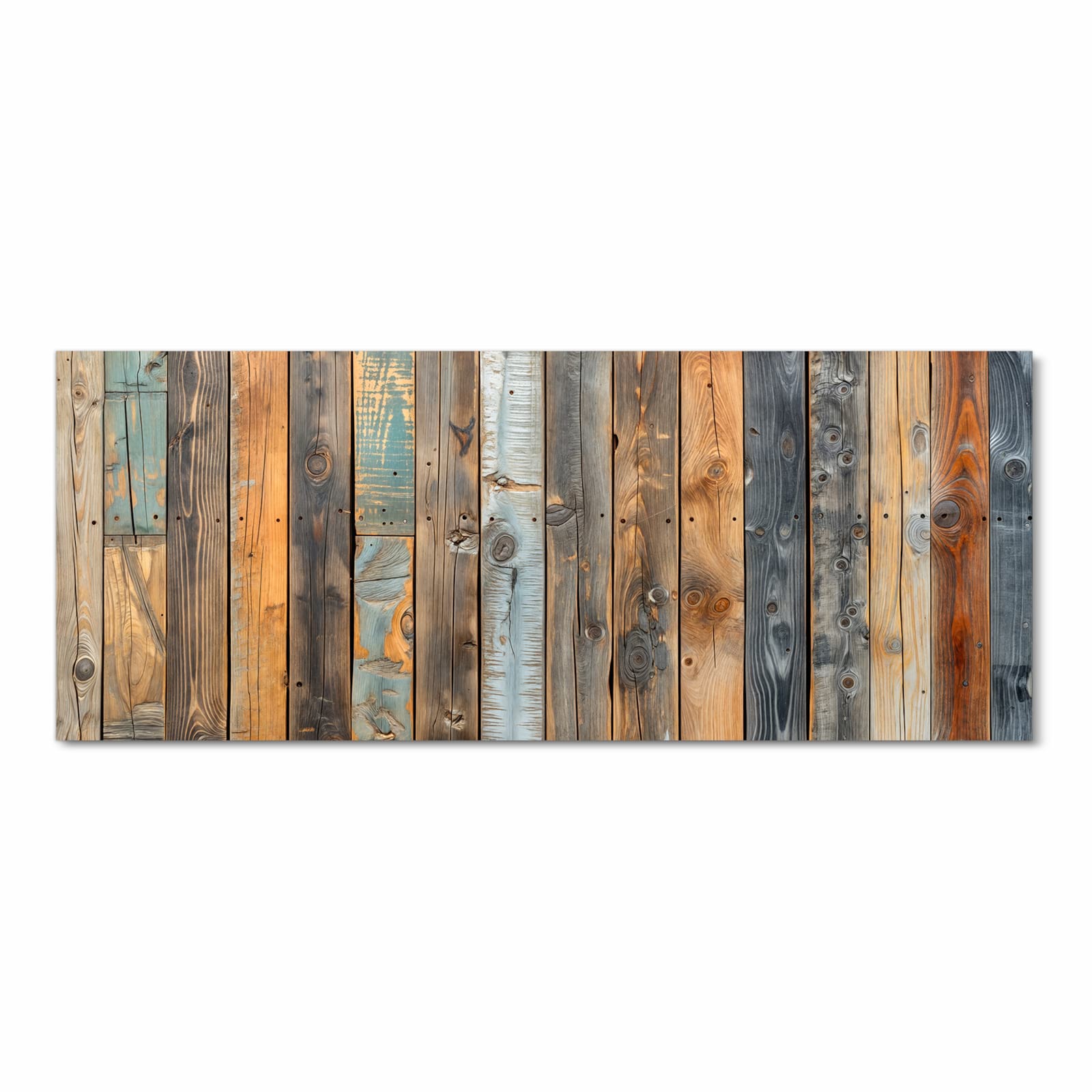 Flacher Küchenteppich mit Motiv Holzwandpaneele in Frontansicht