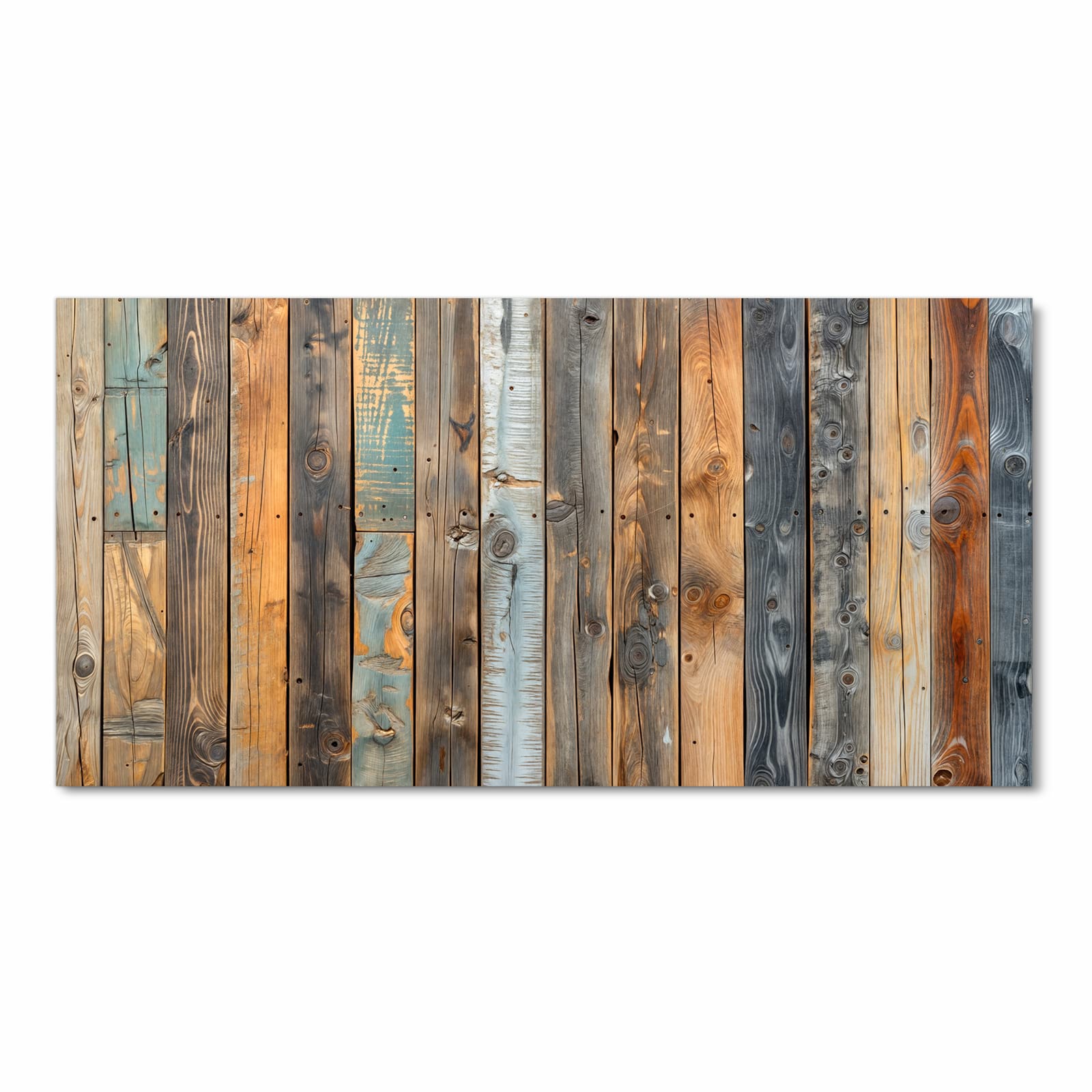 Langlebiger Küchenläufer mit Motiv Holzwandpaneele in Frontansicht