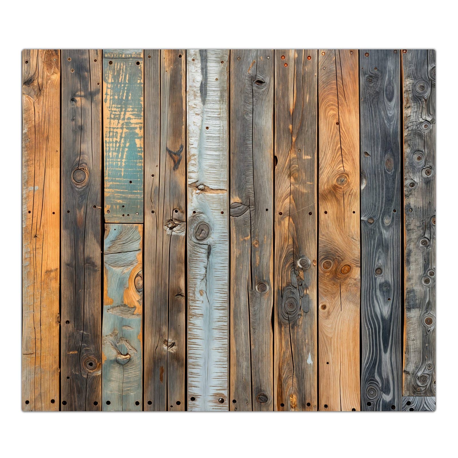 1-teilige Herd Schutzplatte mit Holzwandpaneele-Motiv in der Frontansicht #grösse_1-Teilig (60x52cm)