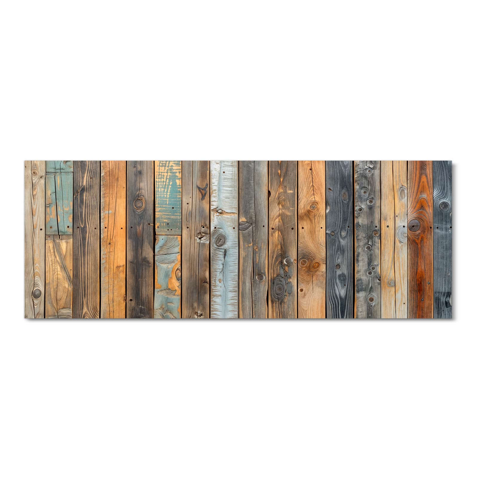 Langlebiger Läufer für Eingangsbereich mit Motiv Holzwandpaneele in Frontansicht