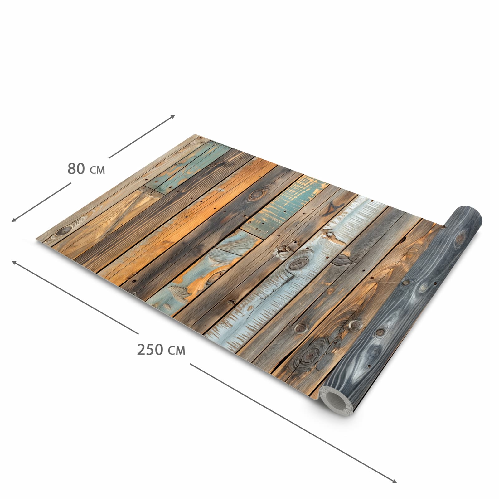 Pflegeleichter rutschfester Läufer mit Motiv Holzwandpaneele in der Grösse 60x90 cm