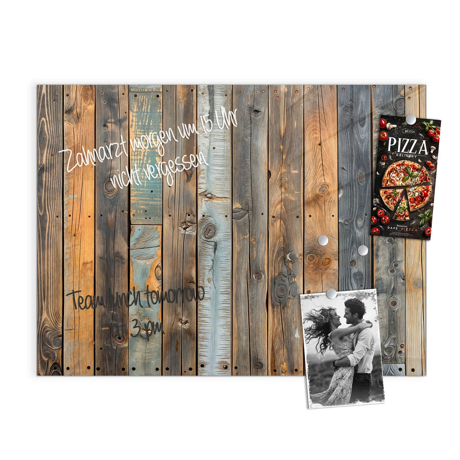 Maße Magnettafel - Bunte Holzwand