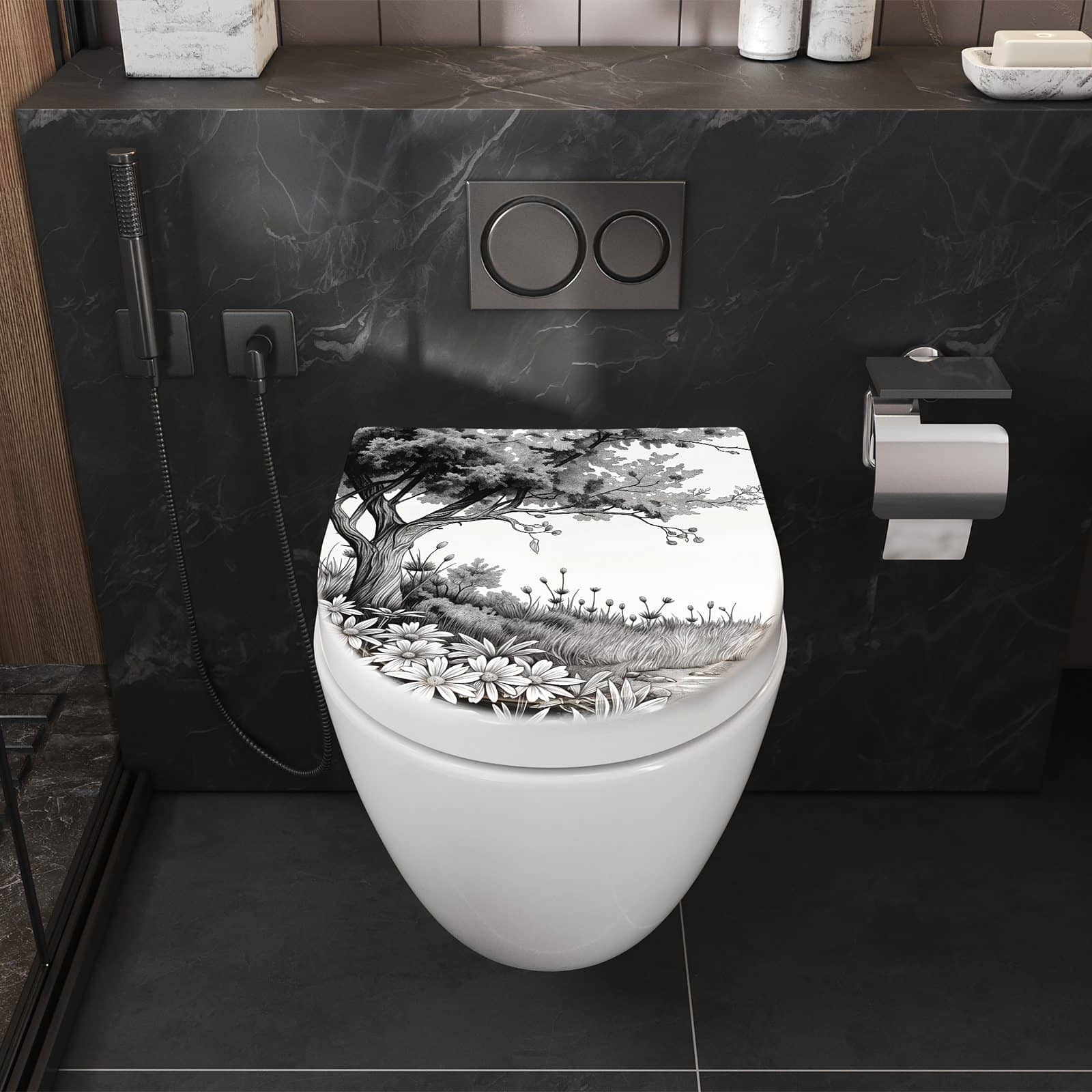WC-Sitz mit Absenkautomatik Natur Illustration