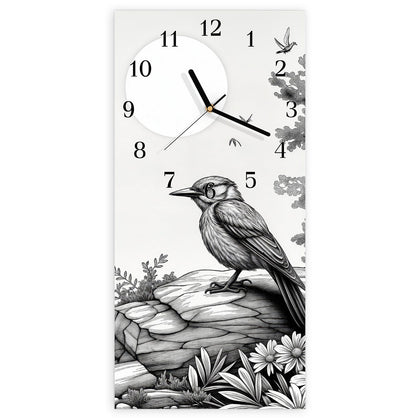 Wanduhr mit dem Motiv Vogel auf dem Felsen