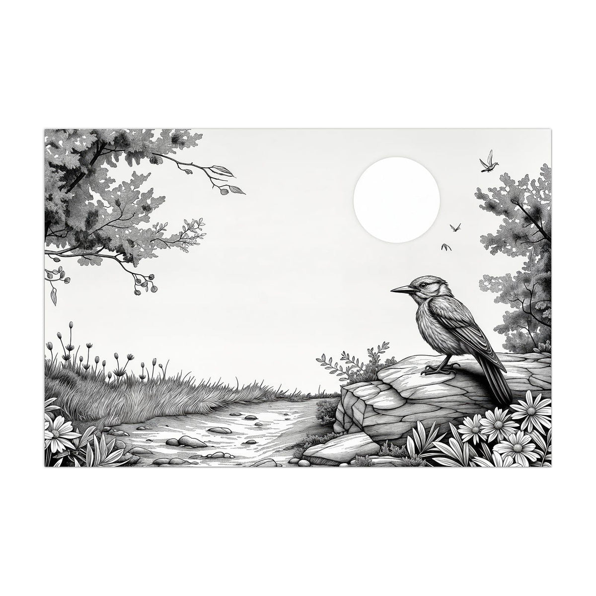 Küchenrückwand aus Glas Vogel auf dem Felsen im Hochformat, Motiv bildfüllend von vorn