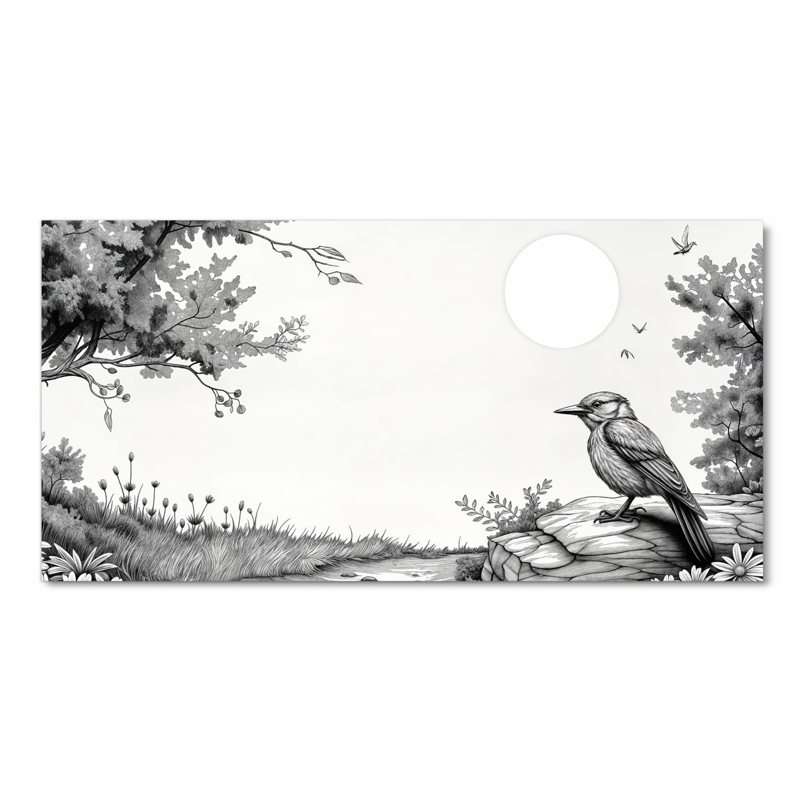 Waschbarer Küchenläufer mit Motiv Natur Illustration in Frontansicht für angenehme Haptik