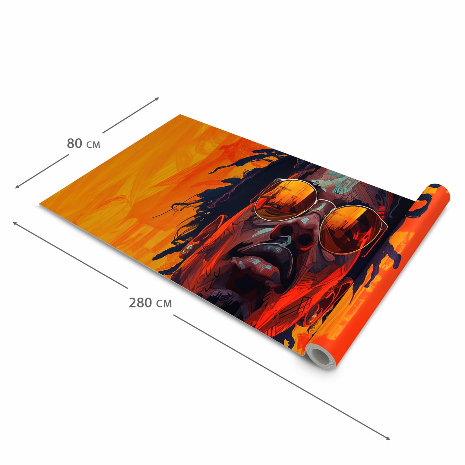 Großer Küchenteppich mit Motiv Künstlerischer Look in der Grösse 60x300 cm für Trittkomfort