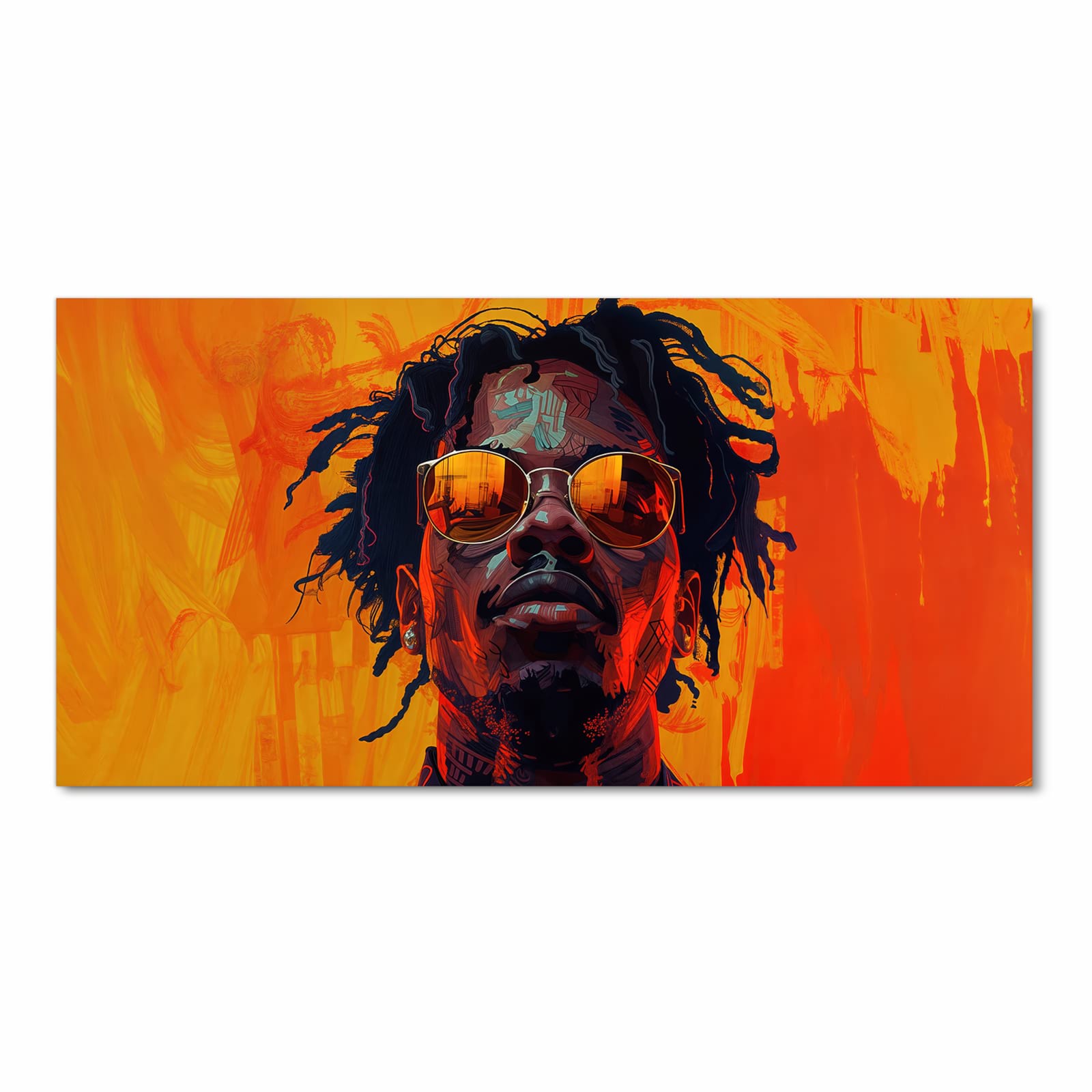 Küchenteppich waschbar mit Motiv Künstlerischer Look in Frontansicht für mehr Trittkomfort