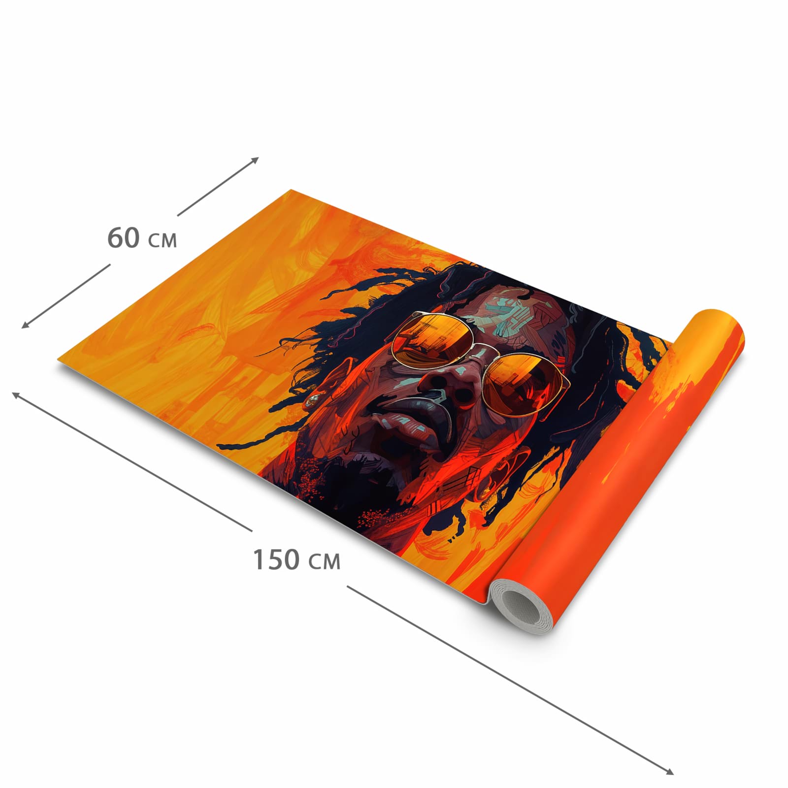 Bodenschonender Bodenläufer Teppich mit Motiv Künstlerischer Look in der Grösse 60x300 cm