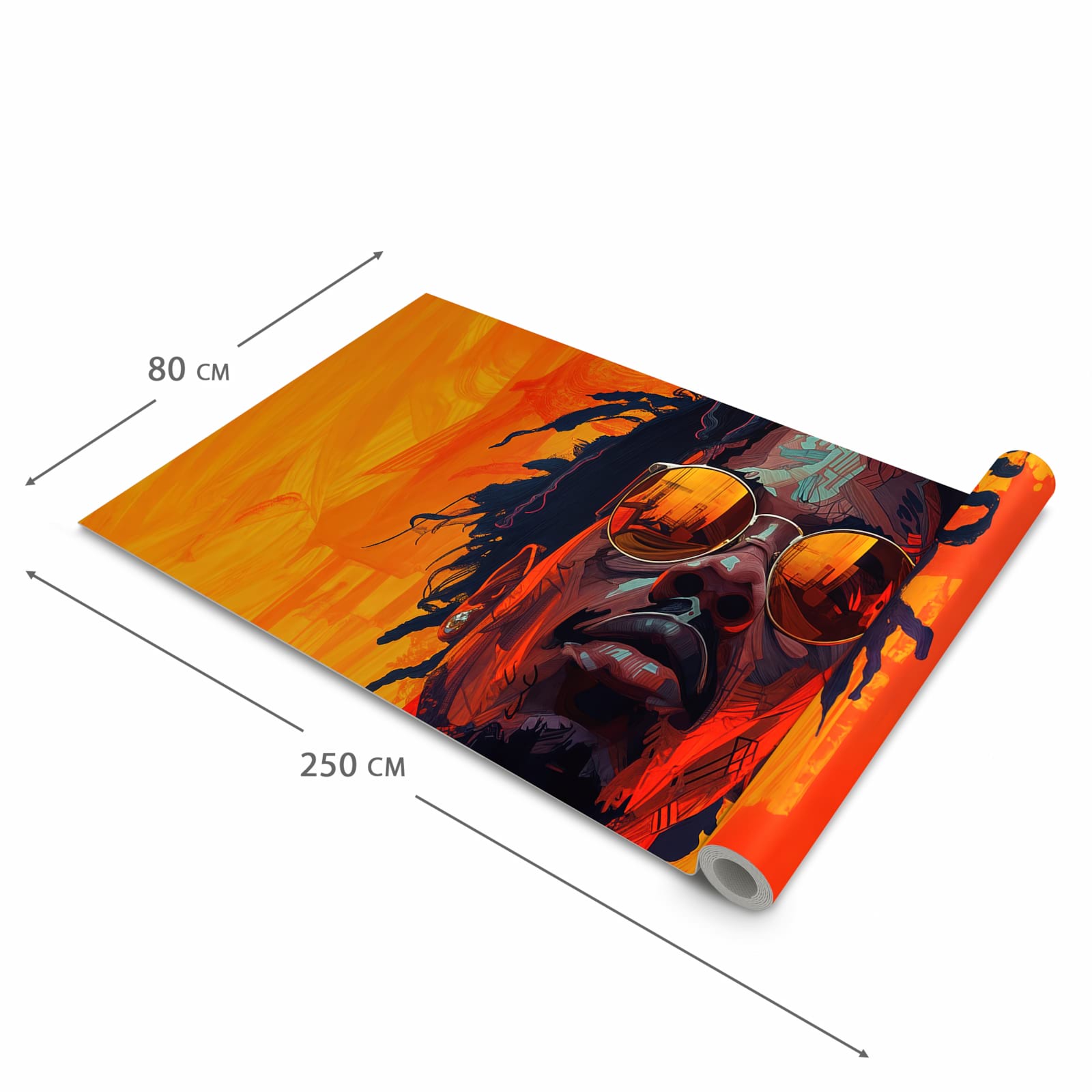 UV-beständiger waschbarer Küchenteppich mit Motiv Künstlerischer Look in der Größe 60x300 cm