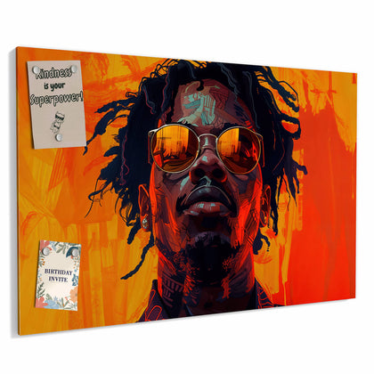 Metall Magnettafel mit dem Motiv Mann mit Sonnenbrille
