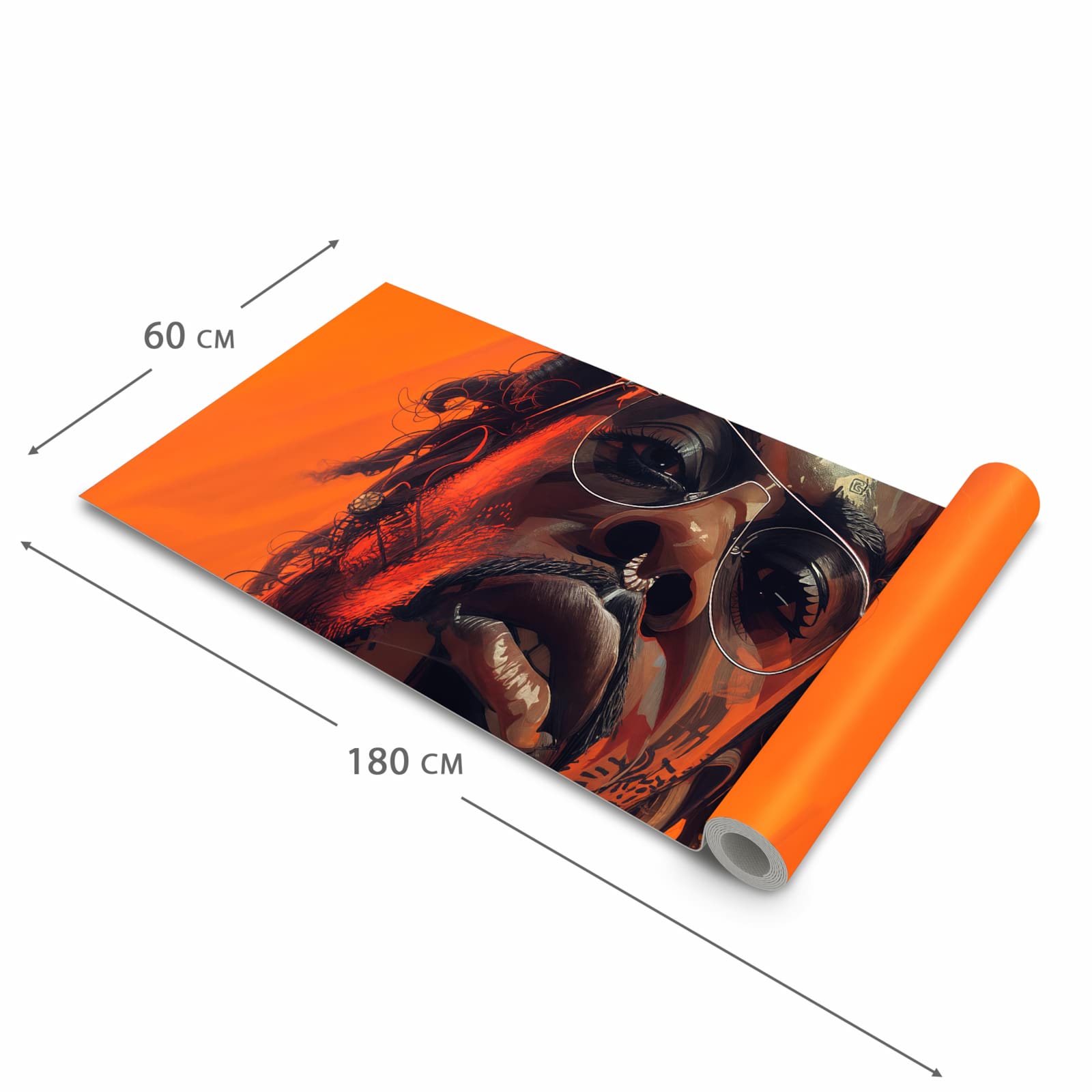 Komfortabler waschbarer Läufer für die Küche mit Motiv Stilvolle Brillengesicht in der Grösse 60x270 cm