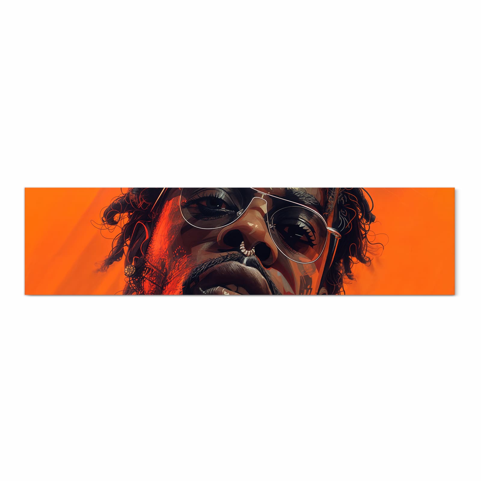 Bodenschonender rutschfester Küchenteppich mit Motiv Stilvolle Brillengesicht in Frontansicht