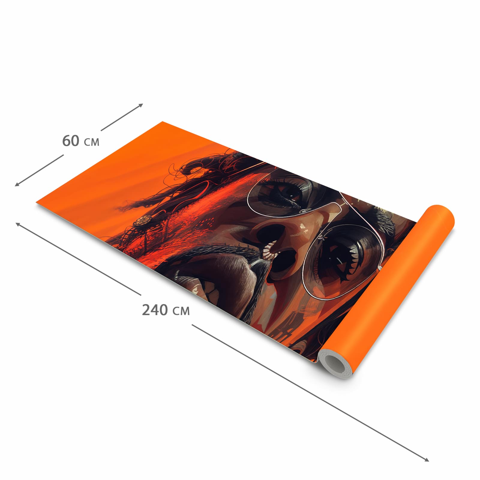 Rutschhemmender waschbarer Küchenläufer mit Motiv Stilvolle Brillengesicht in der Größe 60x270 cm