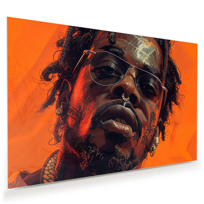Wandbild mit dem Motiv Mann mit Pilotenbrille