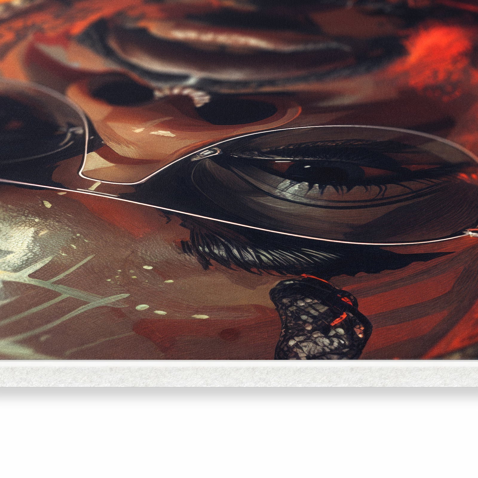 Fleckenresistenter Küchenläufer nach Maß mit Motiv Stilvolle Brillengesicht in seitlicher Ansicht