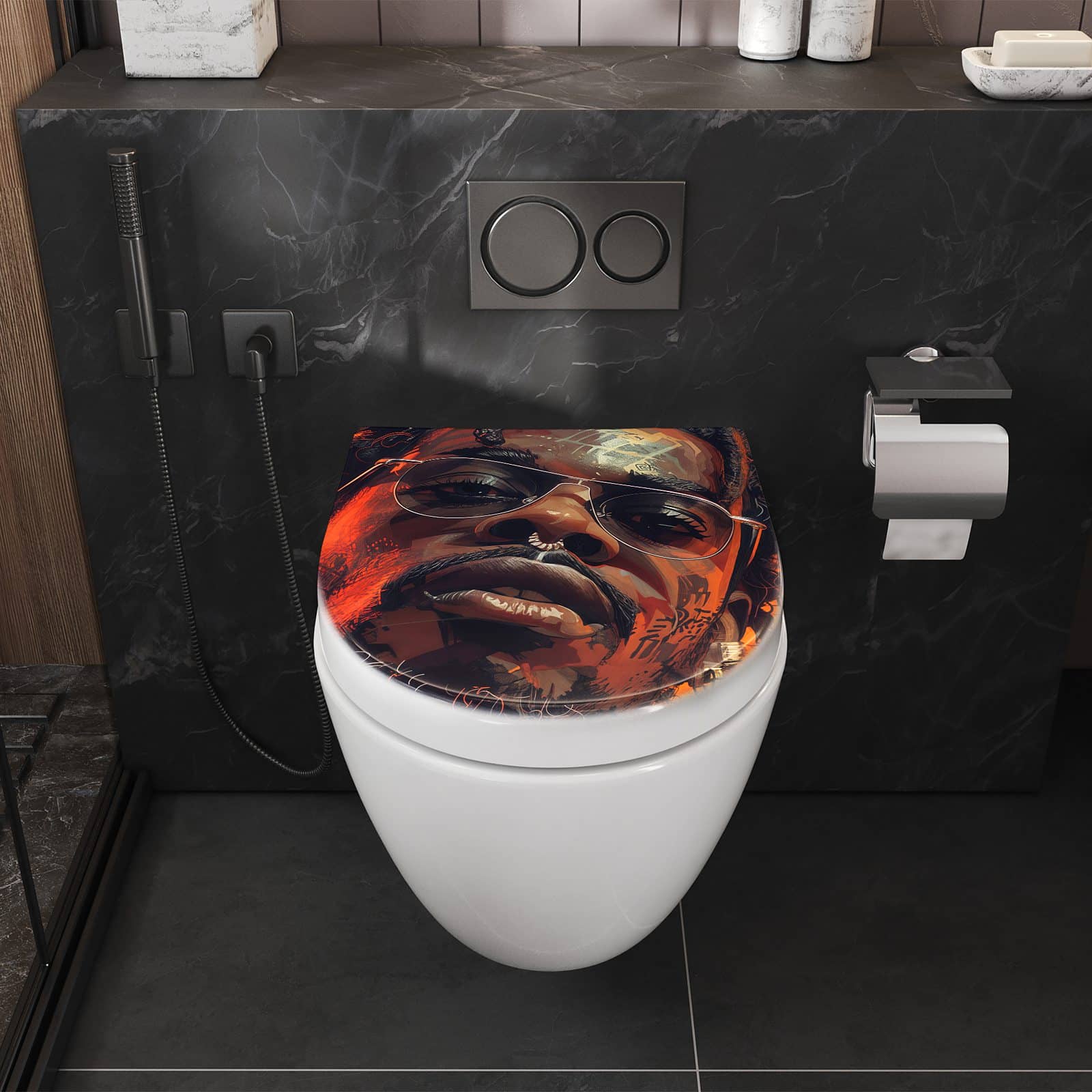 WC-Sitz mit Absenkautomatik Stilvolle Brillengesicht