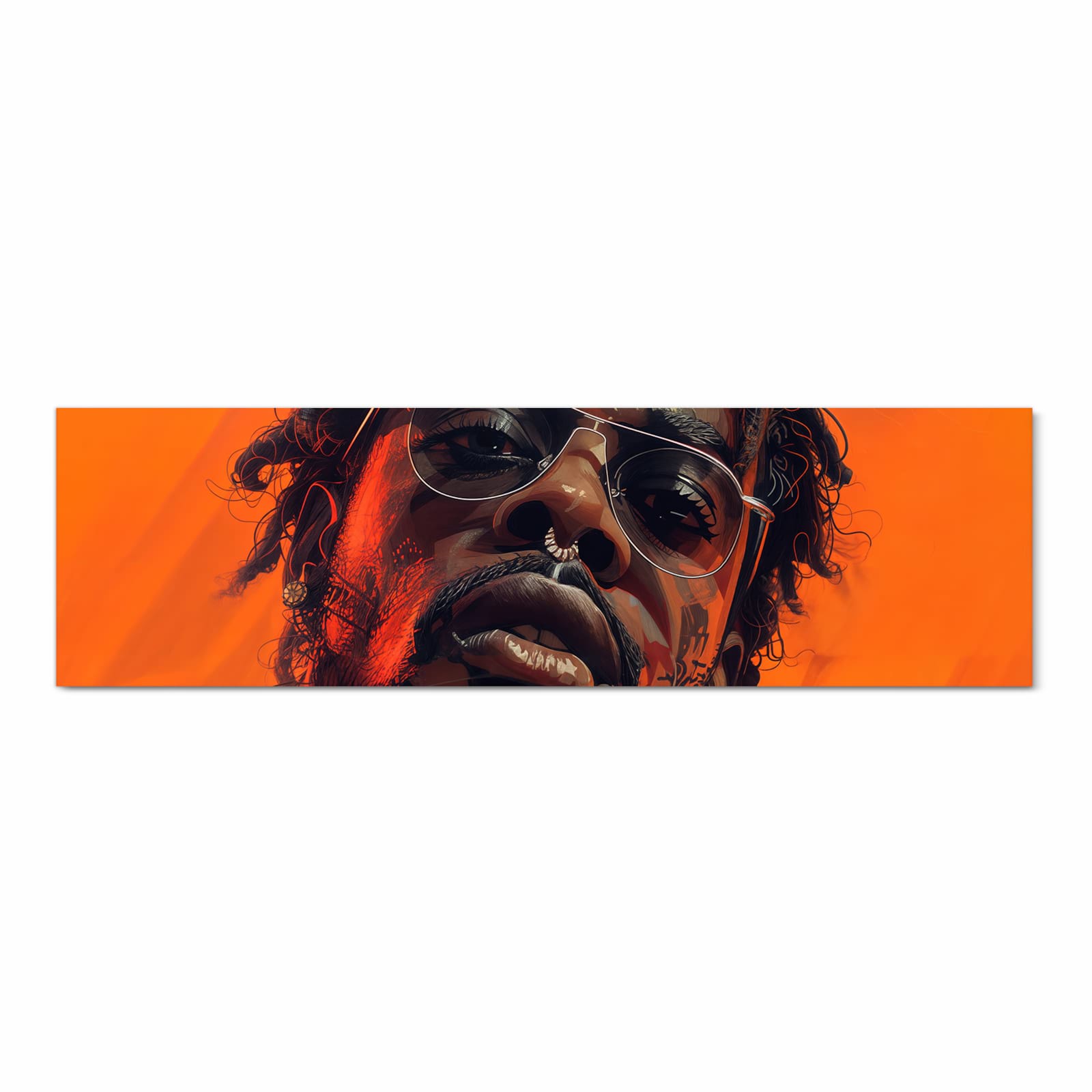 Geräuschdämpfender Bodenläufer mit Motiv Stilvolle Brillengesicht in Frontansicht