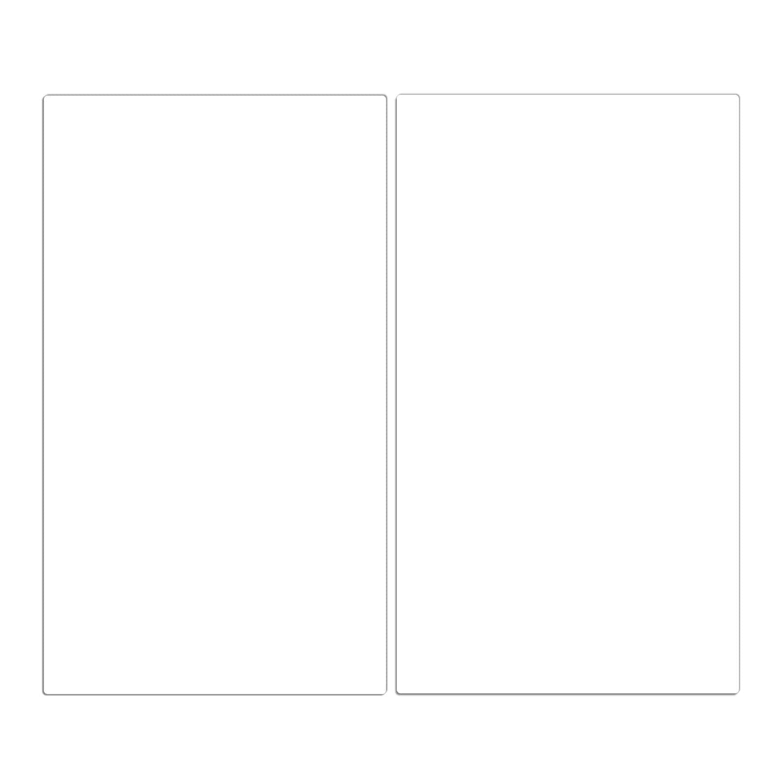 2-teilige Herdabdeckplatte aus Glas mit Weisser, Heller Hintergrund-Motiv in der Frontansicht #grösse_2-Teilig (60x52cm)