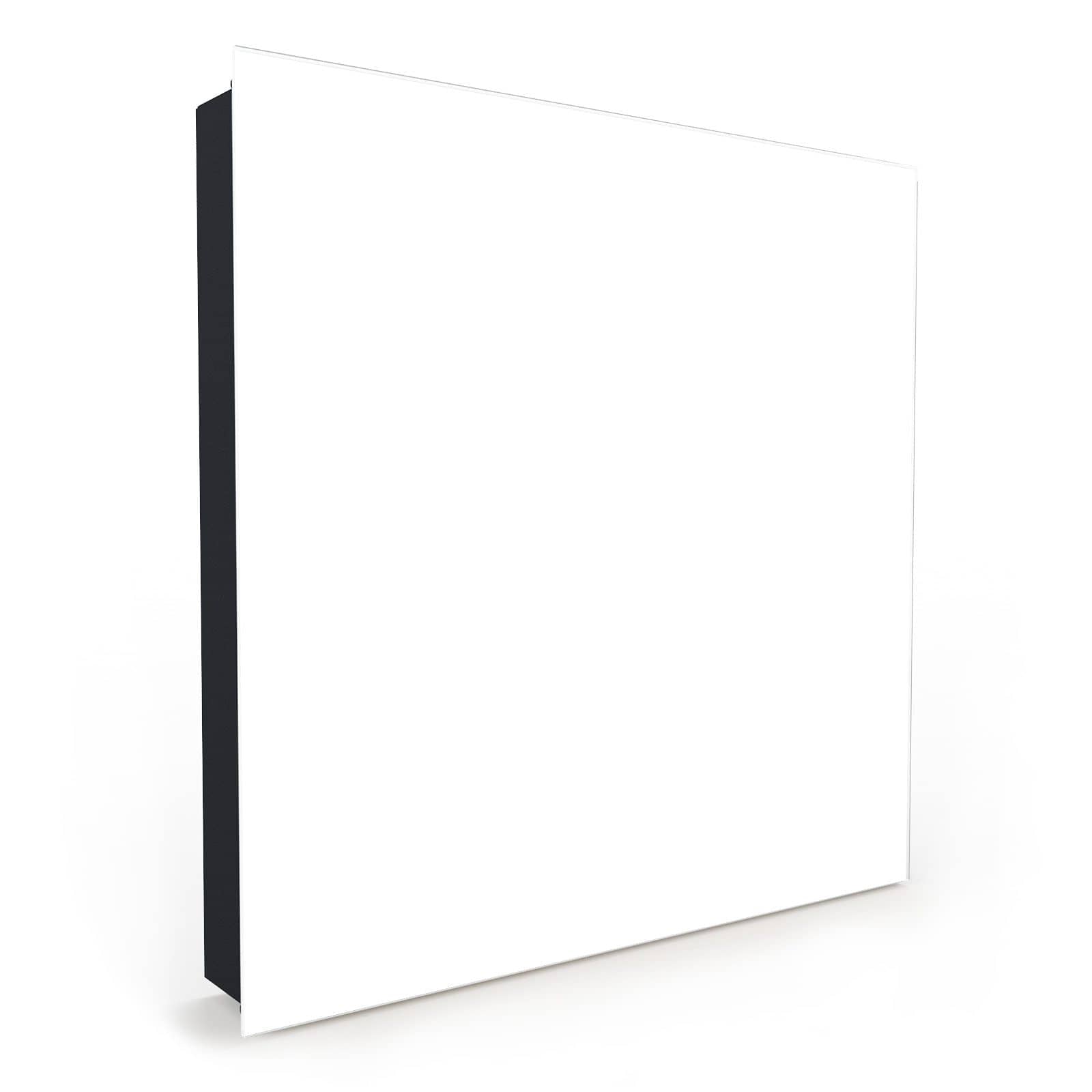 Pflegeleichter Schlüsselkasten mit Motiv Weisser, Heller Hintergrund in Seitenansicht mit Glasfront #türöffnung_Links