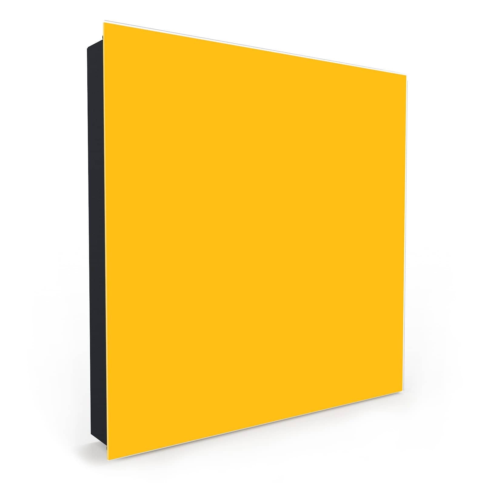 Farbbeständiger Schlüsselkasten metall mit Motiv Oranger Hintergrund I in Seitenansicht mit Glasfront #türöffnung_Links