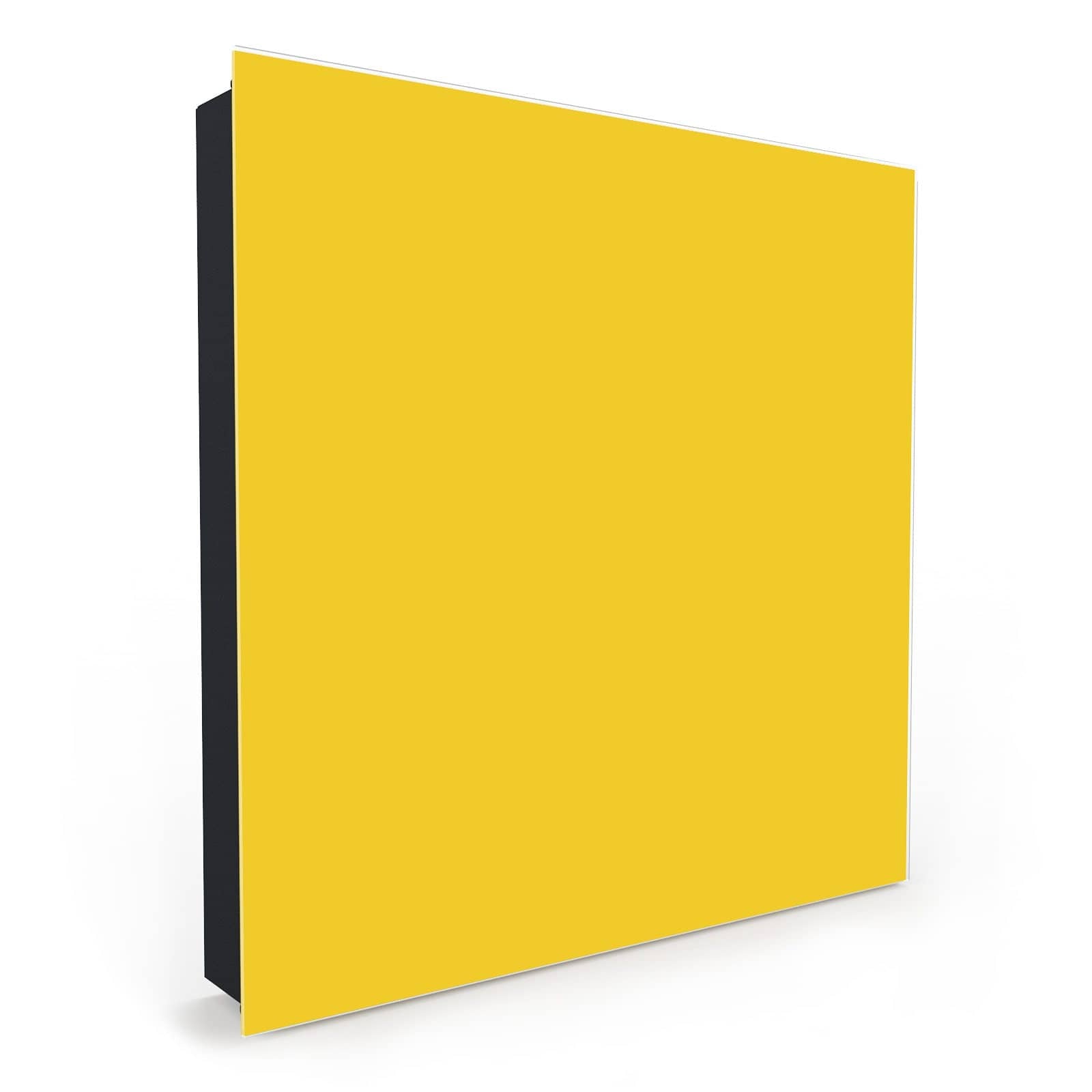 Hochwertiger Schlüsselkasten vintage mit Motiv Oranger Hintergrund II in Seitenansicht mit Glasfront #türöffnung_Links