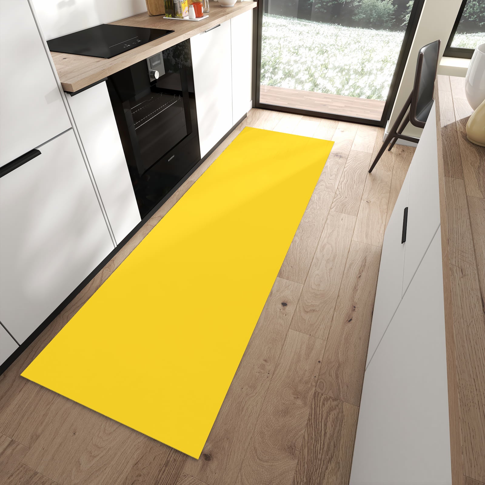 Küchenteppich mit Motiv Oranger Hintergrund II für angenehme Haptik in moderner Küche