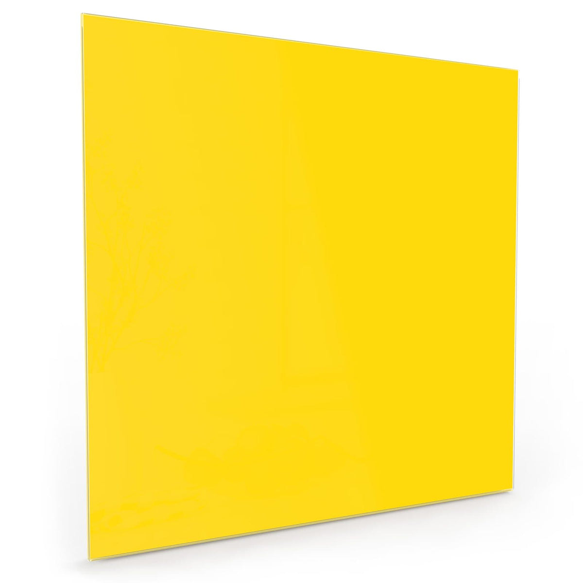 Küchenrückwand aus Glas im quadratischen Format mit Motiv Kanariengelb: Vollfläche in kräftigem, hellem Gelb