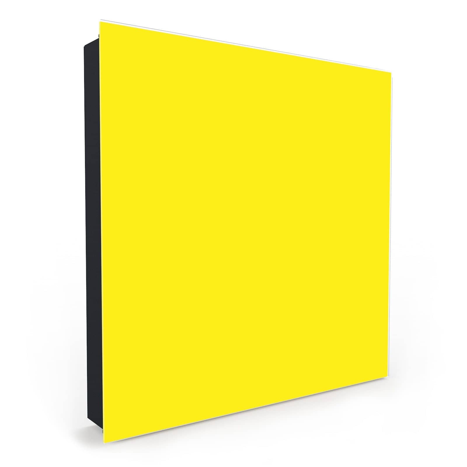 UV-beständiger großer Schlüsselkasten mit Motiv Gelber Hintergrund I in Seitenansicht mit Glasfront #türöffnung_Rechts