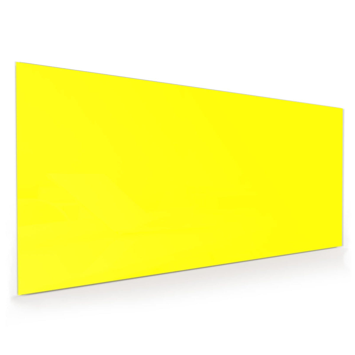 Küchenrückwand aus Glas im Hochformat mit Motiv Zitronengelb: Vollflächiges reines, sehr grelles Gelb