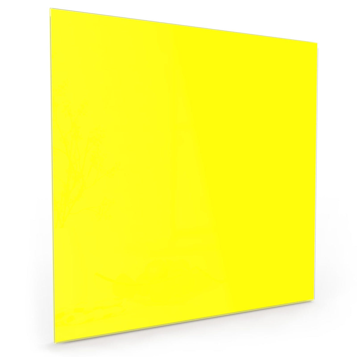 Küchenrückwand aus Glas im quadratischen Format mit Motiv Zitronengelb: Vollflächiges reines, sehr grelles Gelb