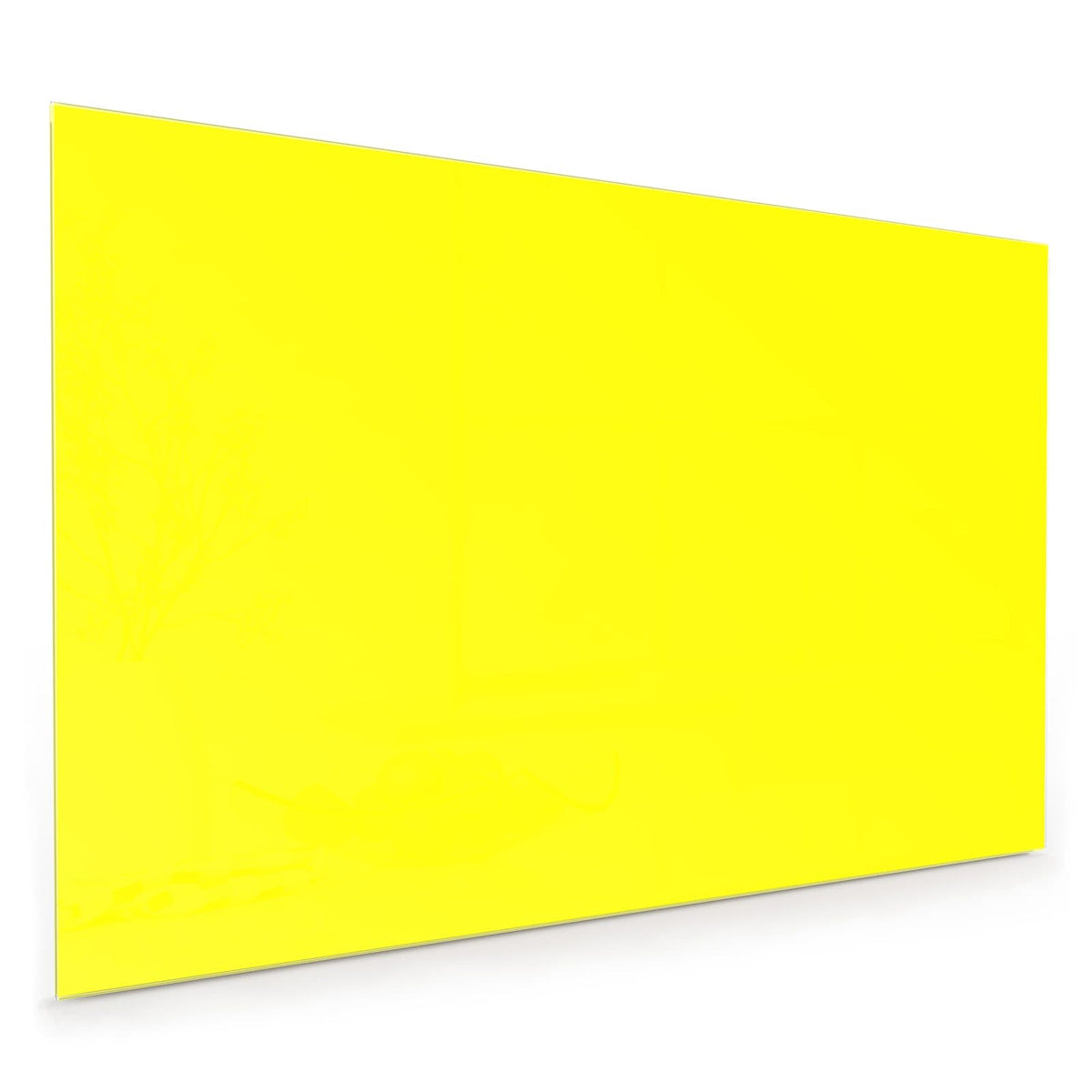 Küchenrückwand aus Glas im Hochformat mit Motiv Zitronengelb: Vollflächiges reines, sehr grelles Gelb