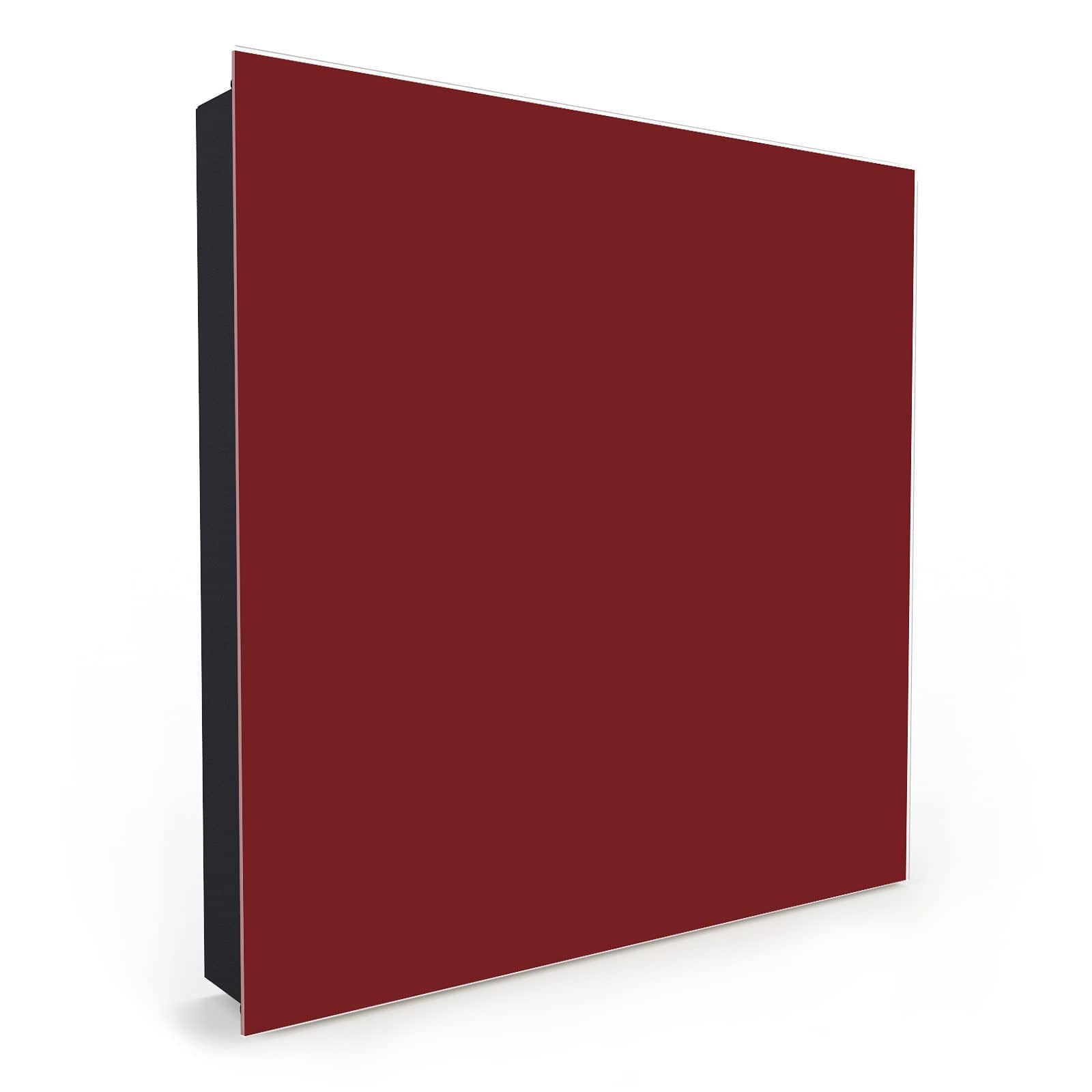 Komfortabler Schlüsselkasten mit Motiv Weinroter Hintergrund I in Seitenansicht mit Glasfront #türöffnung_Links