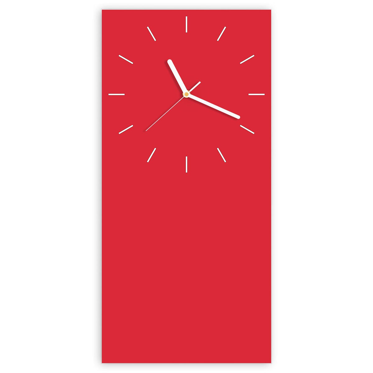 Wanduhr aus Glas, Ziffernblatt Linie mit Motiv Pinkroter Hintergrund: Einfarbige Fläche in kräftigem Pinkrot