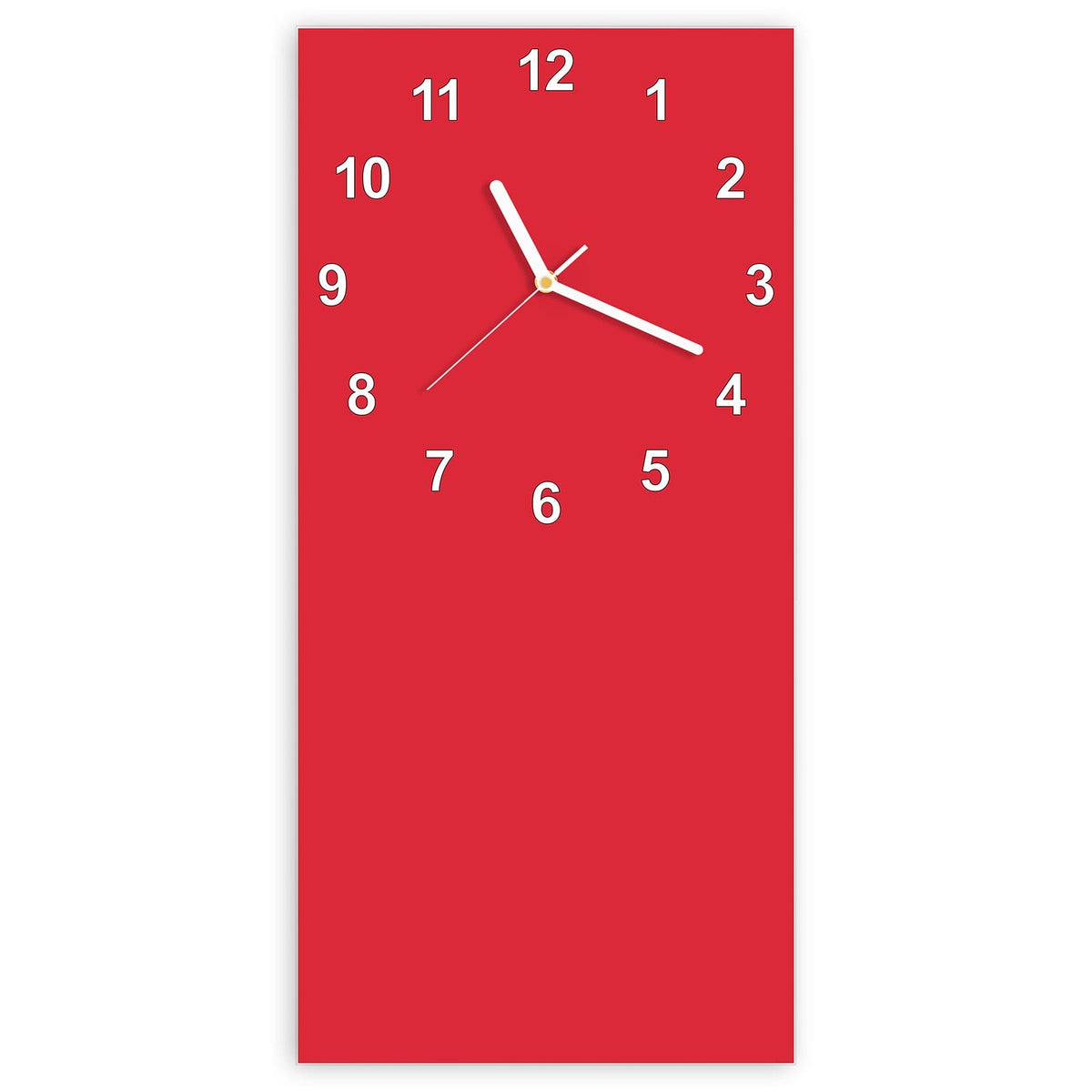 Wanduhr aus Glas, Ziffernblatt Modern mit Motiv Pinkroter Hintergrund: Einfarbige Fläche in kräftigem Pinkrot