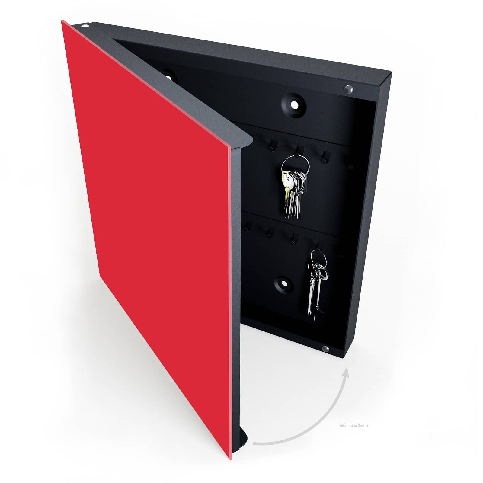 Farbbeständige Schlüsselablage mit Motiv Pink-Roter Hintergrund halboffen mit Schlüsseln