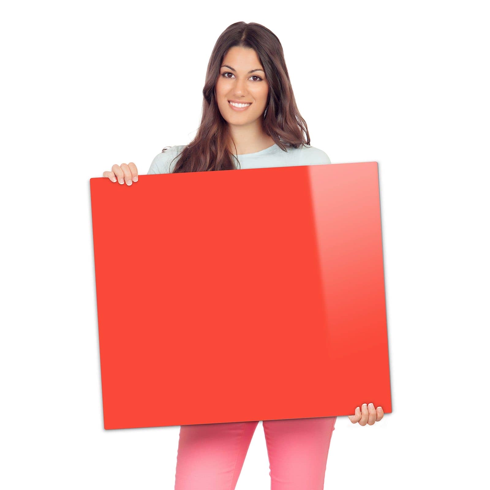 2-teilige Herdabdeckung mit Roter Hintergrund II-Motiv als Spritzschutz hinter dem Kochfeld