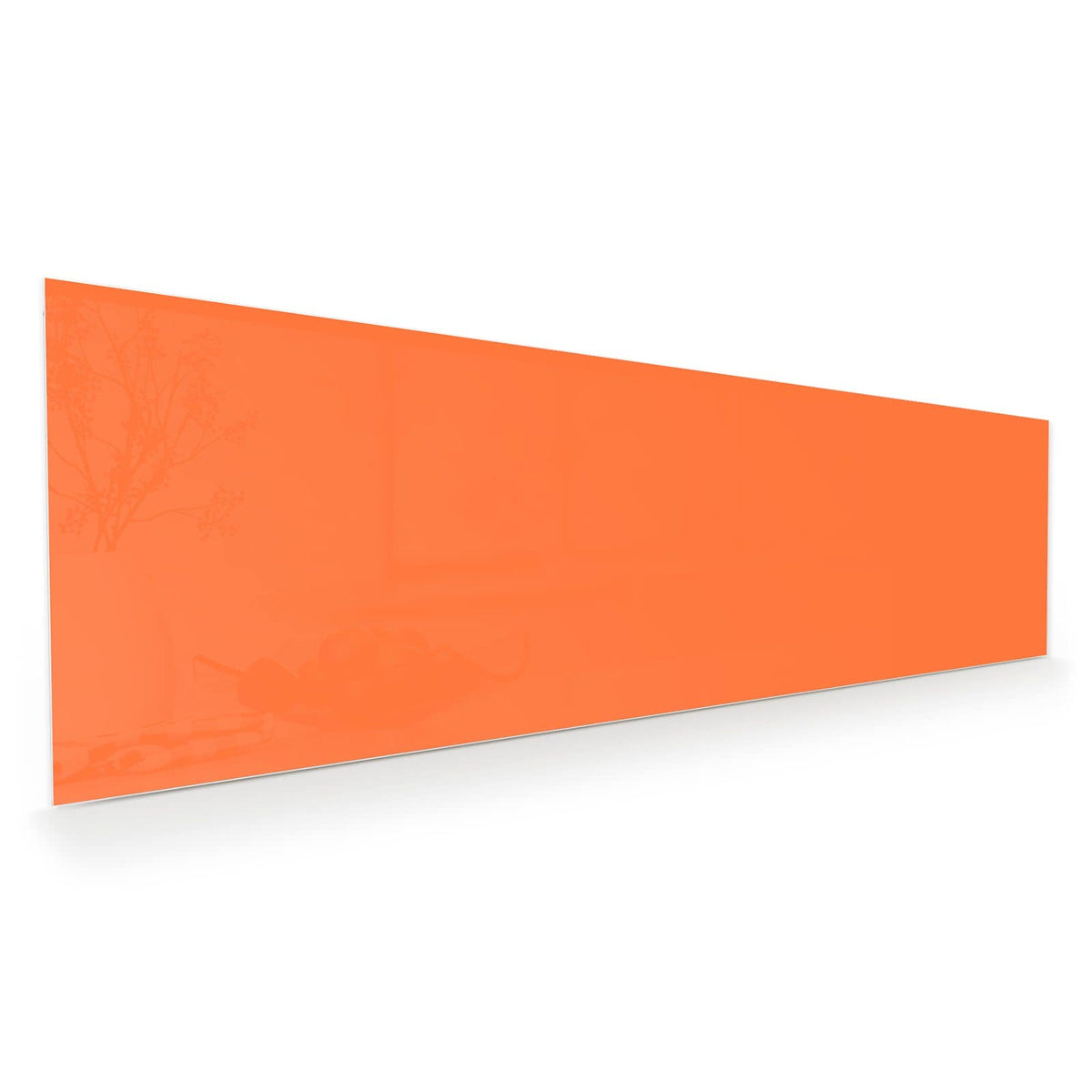 Wandbild aus Glas mit Motiv Korallenorange: Vollflächiges helles Orange