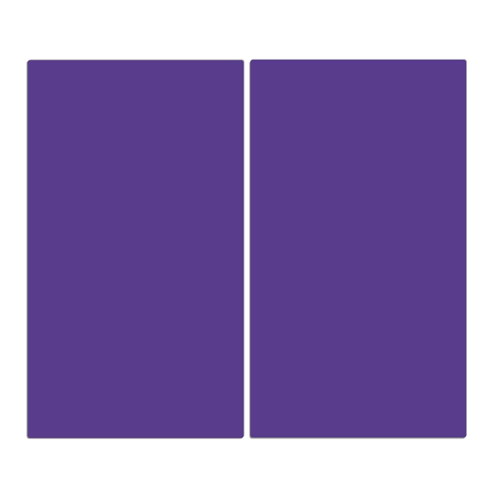 2-teilige Herdabdeckplatten aus Glas mit Lila Hintergrund I-Motiv in der Frontansicht #grösse_2-Teilig (60x52cm)