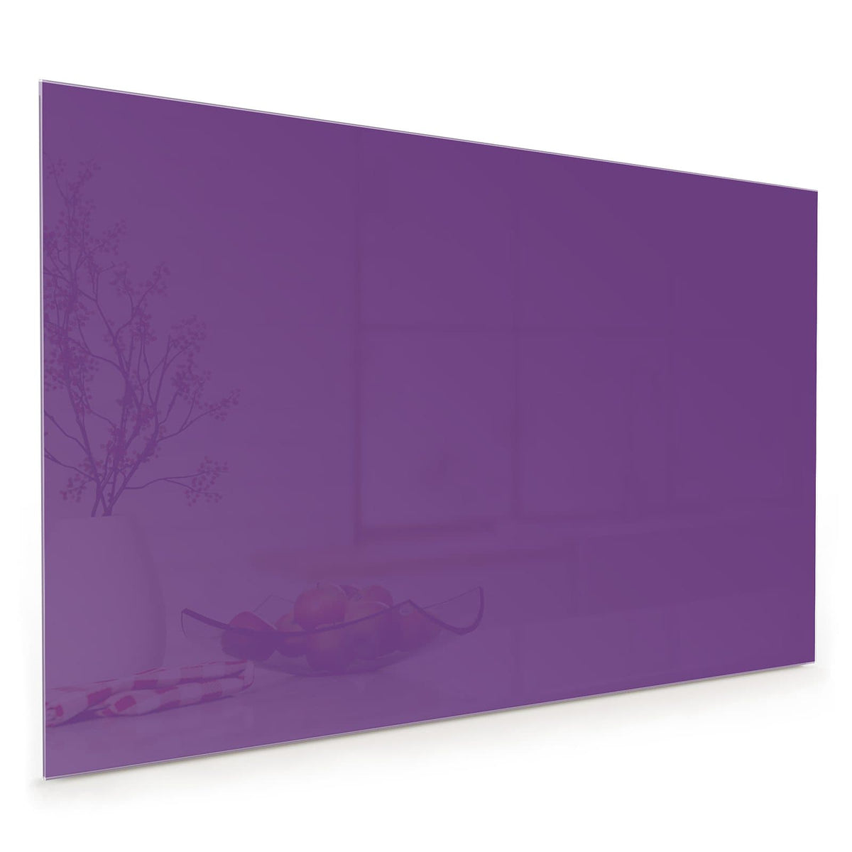 Küchenrückwand aus Glas im Hochformat mit Motiv Pflaumenlila: Vollflächiges Lila mit Rotstich