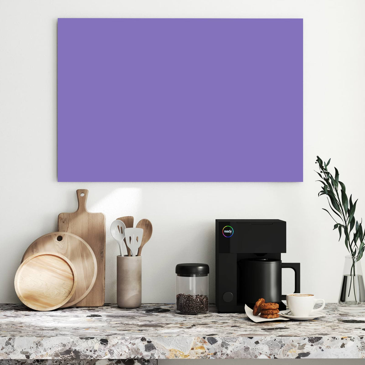 Metall Magnettafel - Lavendelviolett – Einfarbiges Violett in klarer Optik