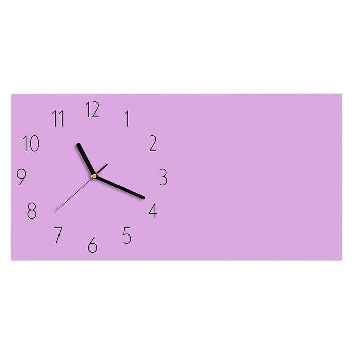 Wanduhr Violetter Hintergrund II aus Glas – Querformat 60 × 30 cm mit Ziffernblatt Elegant