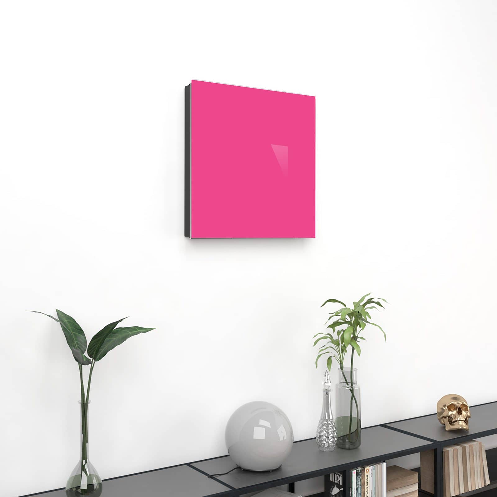 Farbbeständiger ausgefallener Schlüsselkasten mit Motiv Pinker Hintergrund an Wand im Wohnzimmer