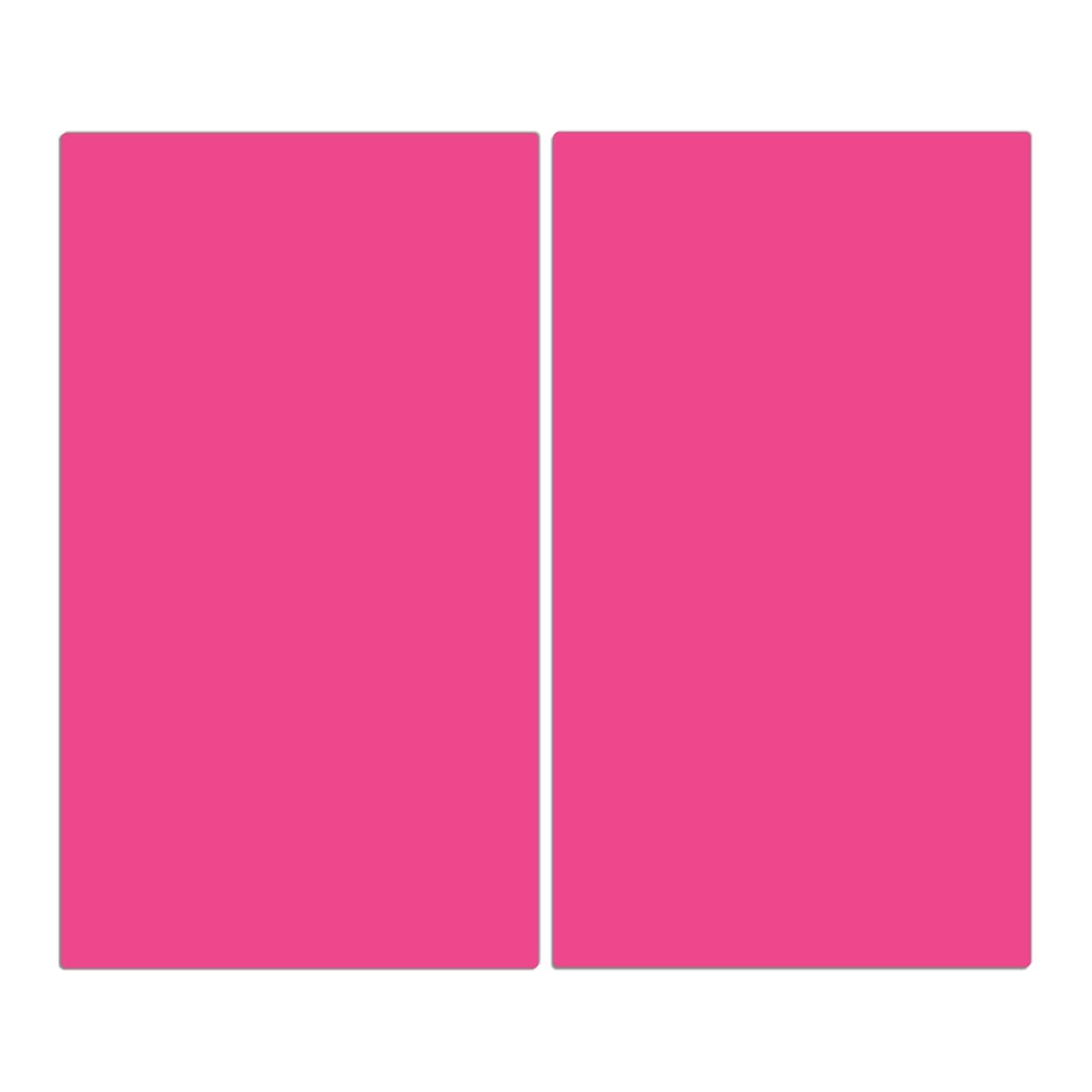 2-teilige Herdabdeckplatten für Ceranfeld mit Pinker Hintergrund-Motiv in der Frontansicht