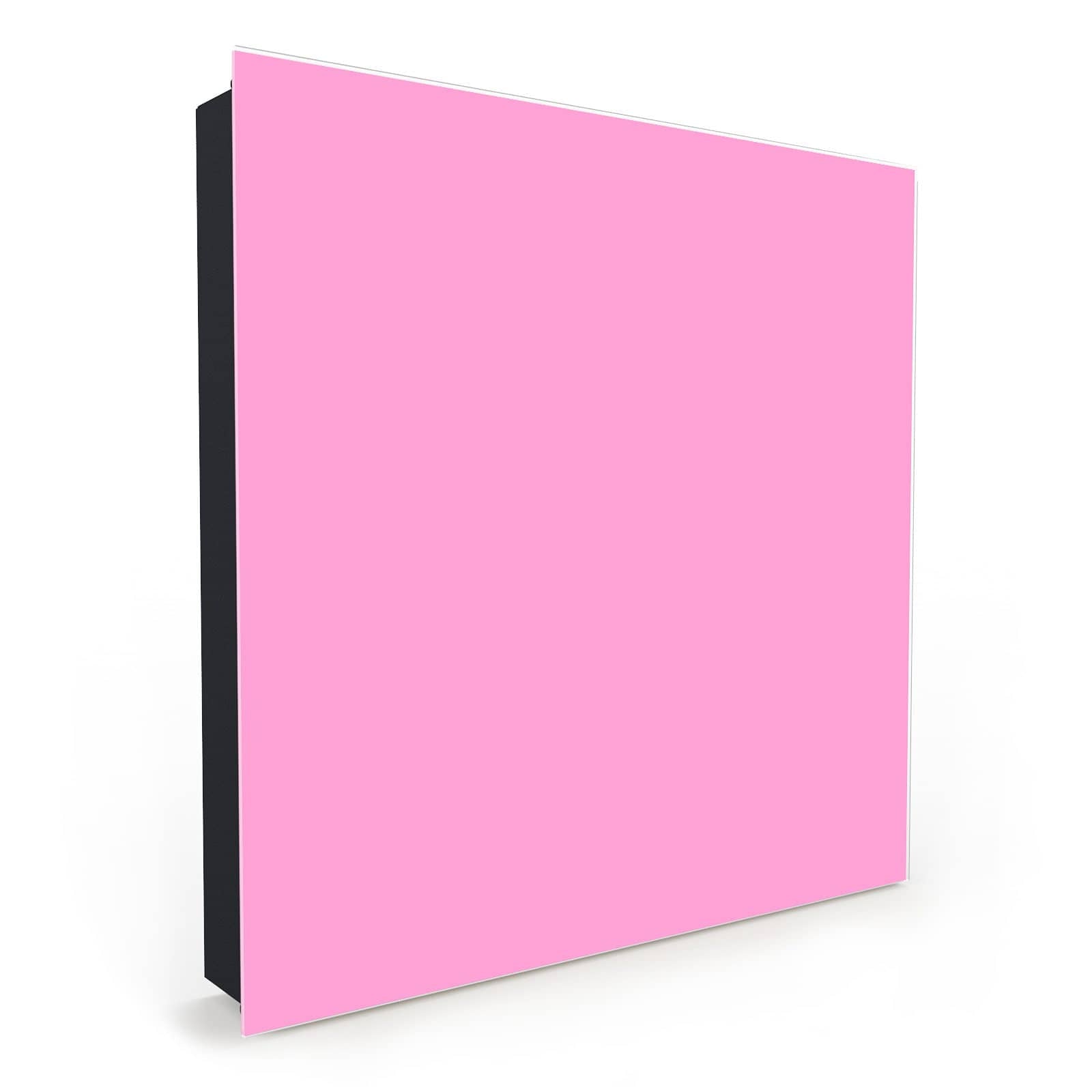 Hochwertiger Schlüsselkasten modern flur mit Motiv Rosa Hintergrund in Seitenansicht mit Glasfront #türöffnung_Links