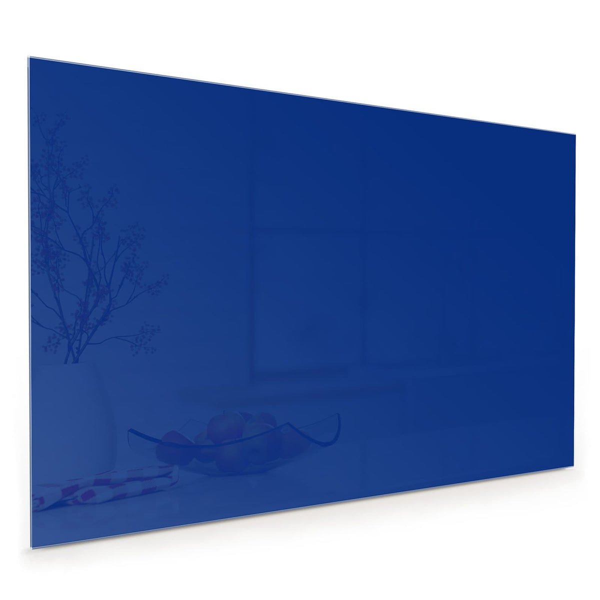Küchenrückwand aus Glas im Hochformat mit Motiv Tintenblau: Vollflächiges sehr dunkles Königsblau